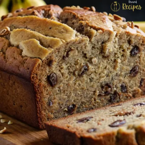 Moist banana bread recipe with oil, showing tender crumb and golden crust