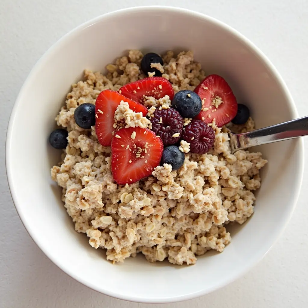 5-Minute Microwave Oatmeal with Berries and Nuts