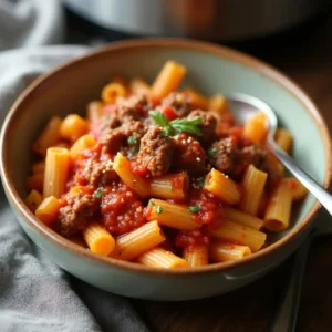 Beefaroni cooking in Slow Cooker or Instant Pot