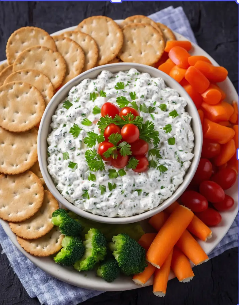 Cottage cheese dip with fresh veg